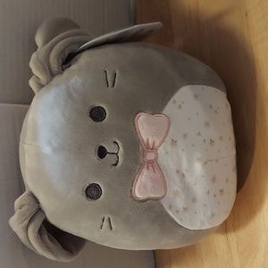 Blake Bunny Squishmallow 8" Gray with pink bow tie